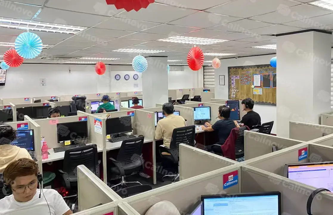 Callnovo support agents working at a multilingual customer service operations floor